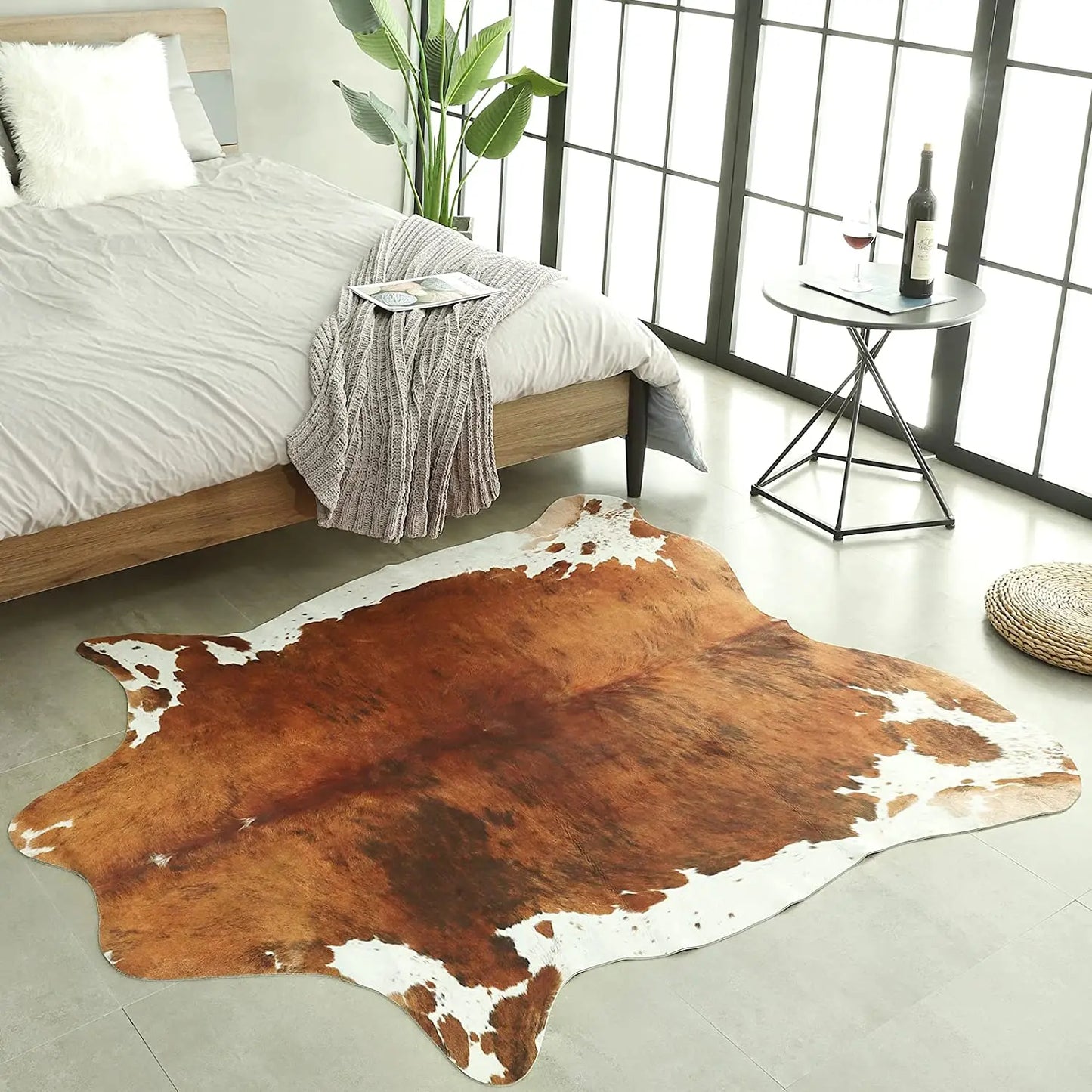 EZHomeEssentials American Style Faux Fur Cowhide Rug Decor