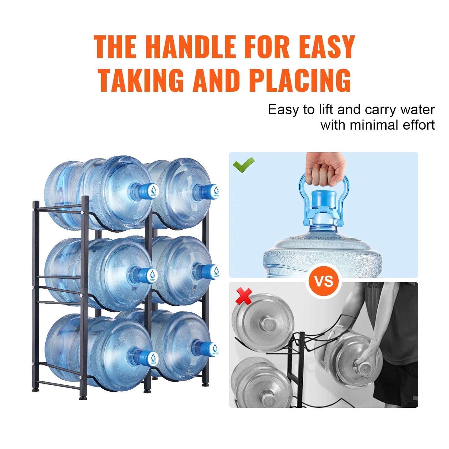 EZHomeEssentials 5 Tier Water Jug Holder Rack For Kitchen