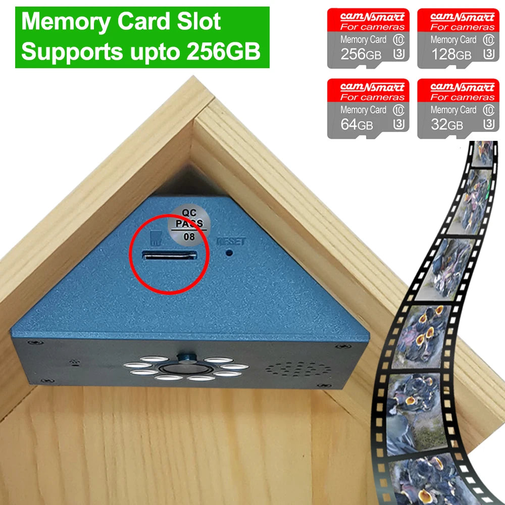 Camnsmart Smart Bird House 4MP HD WiFi Birdbox Camera For Real Time Monitoring