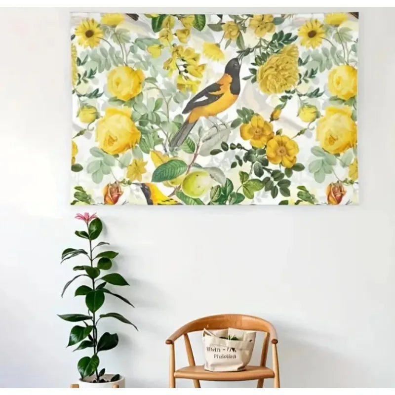 Craft of Weaving Rose Botanical Garden Tapestry Wall Hanging