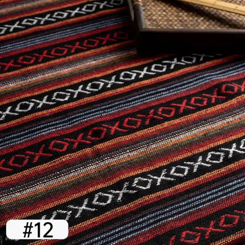 EZHomeEssentials Ethnic Style Cotton Linen Patchwork Fabric