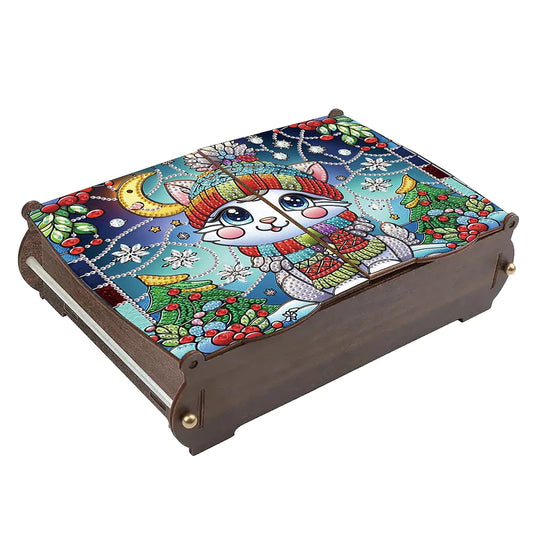 Form DIY Diamond Painting Wood Case Rhinestones Decorative Storage Box