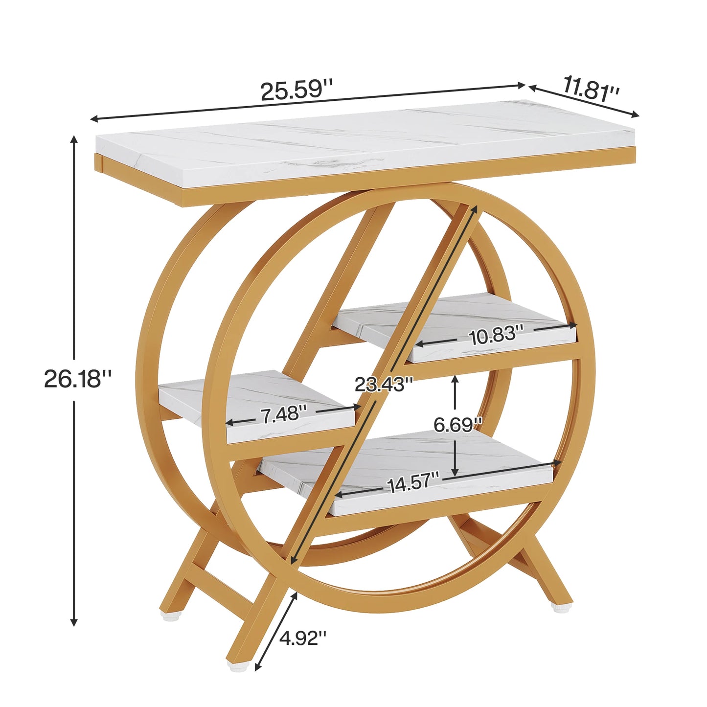 Tribesigns End Table for Living Room 3-Tier with Storage