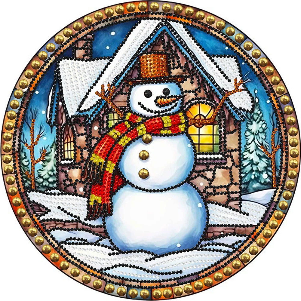 APWIKOGER 5D DIY Partial Diamond Painting Kit Xmas Snowman Decor