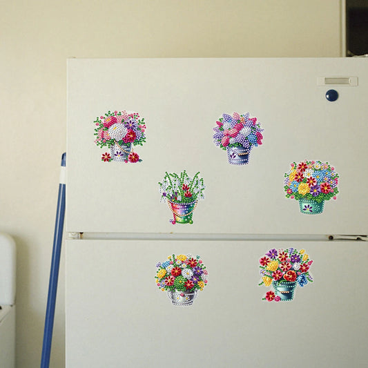 Shunmaii Special Shape Diamond Painting Flower Fridge Magnets Sticker Kit For Refrigerator Diy Decor