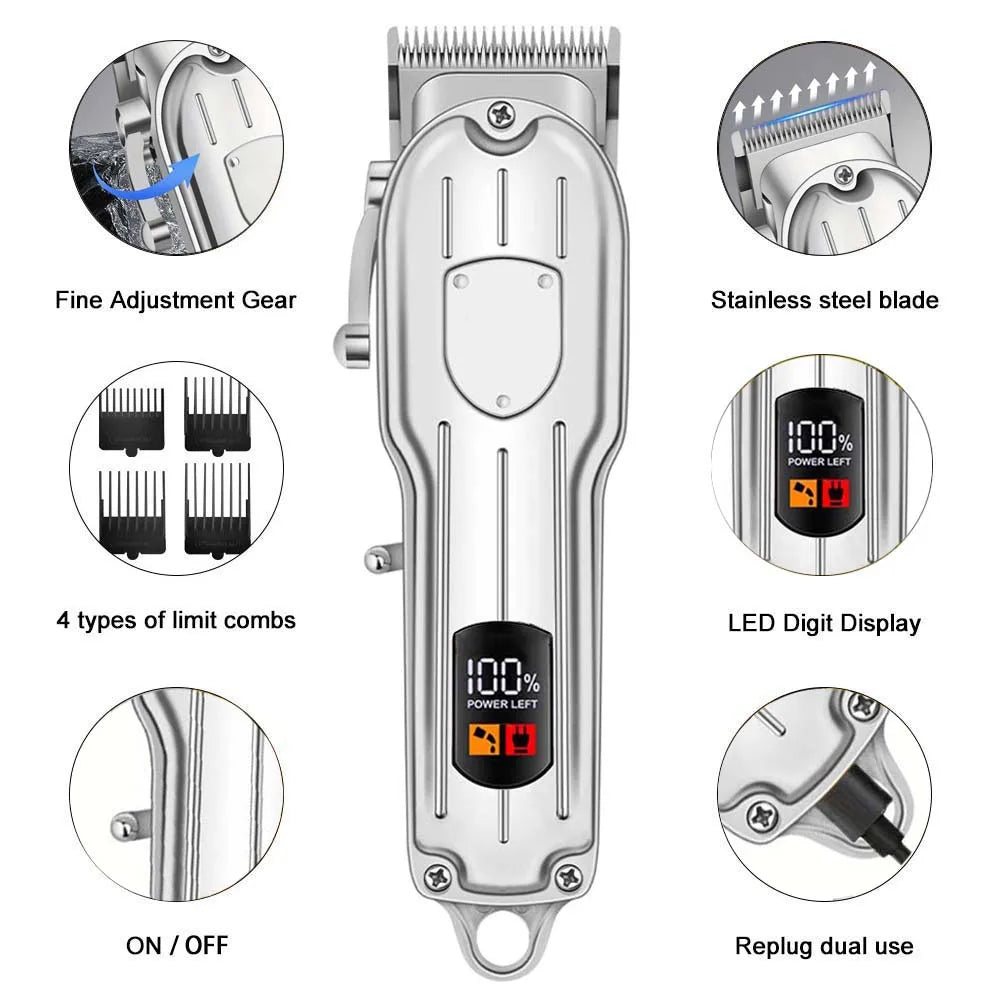 Pet Hair Clipper Cordless USB Rechargeable Low Noise