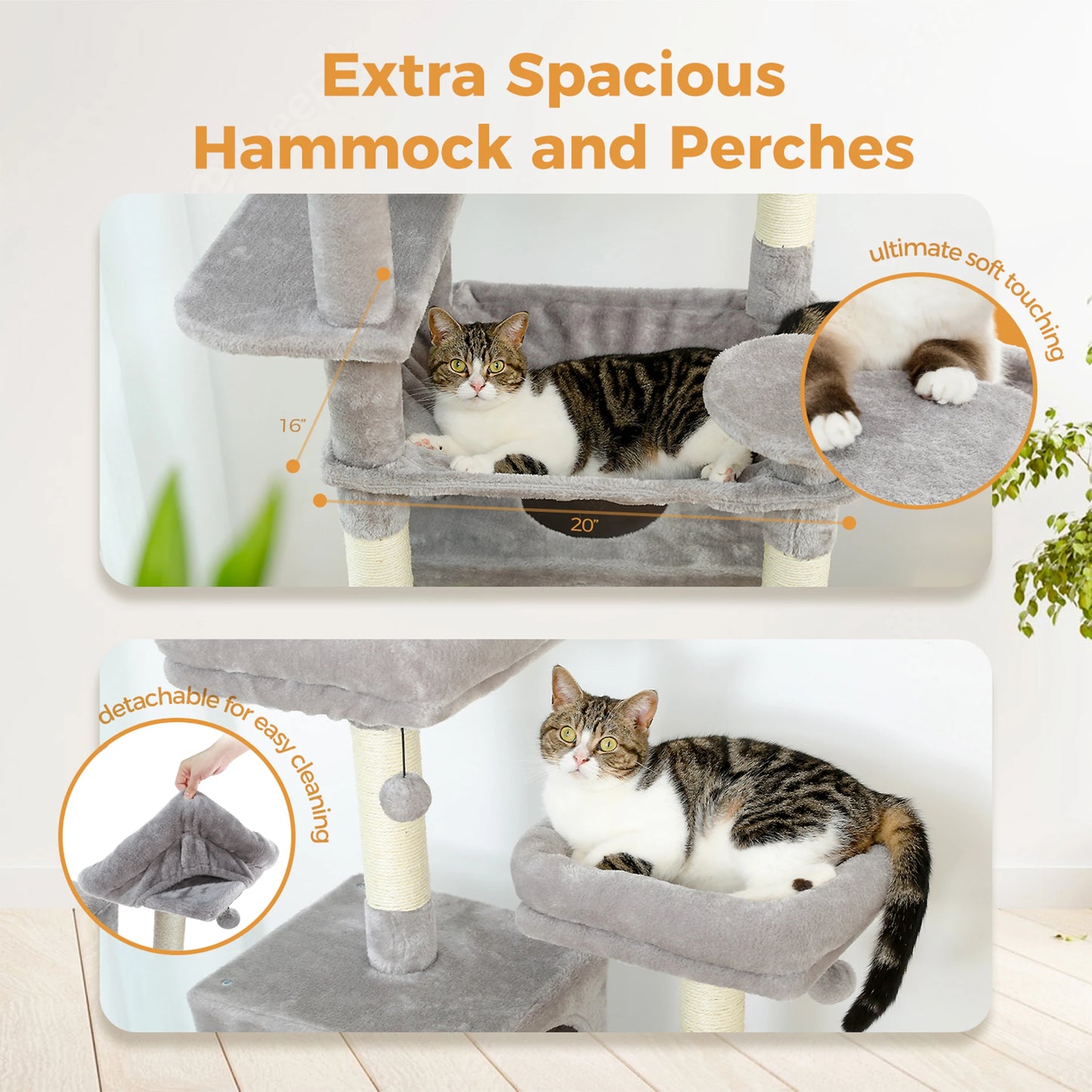 PAWZ Road Five Level Cat Tree Tower With Plush Condo Scratching Posts Boards