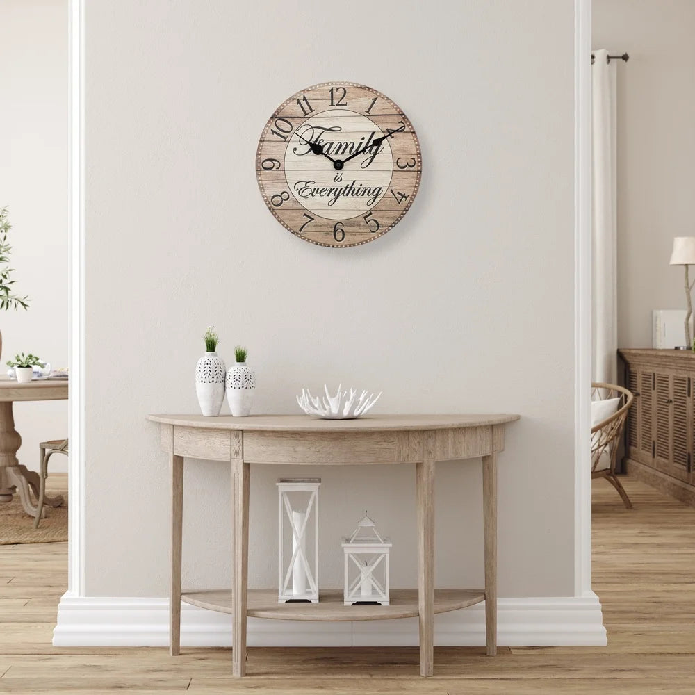 Farmhouse Wall Clock Analog Quartz Family Is Everything