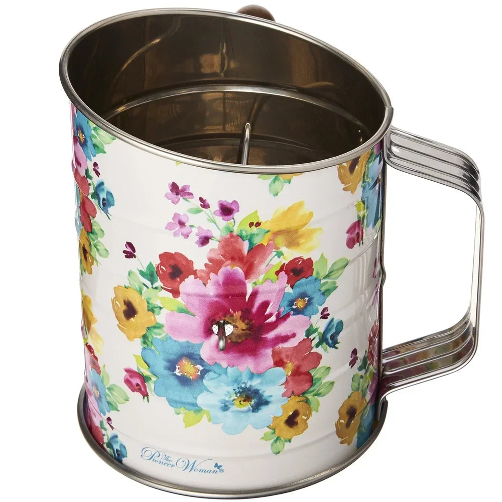 Feature Stainless Steel Three Cup Hand Crank Flour Sifter