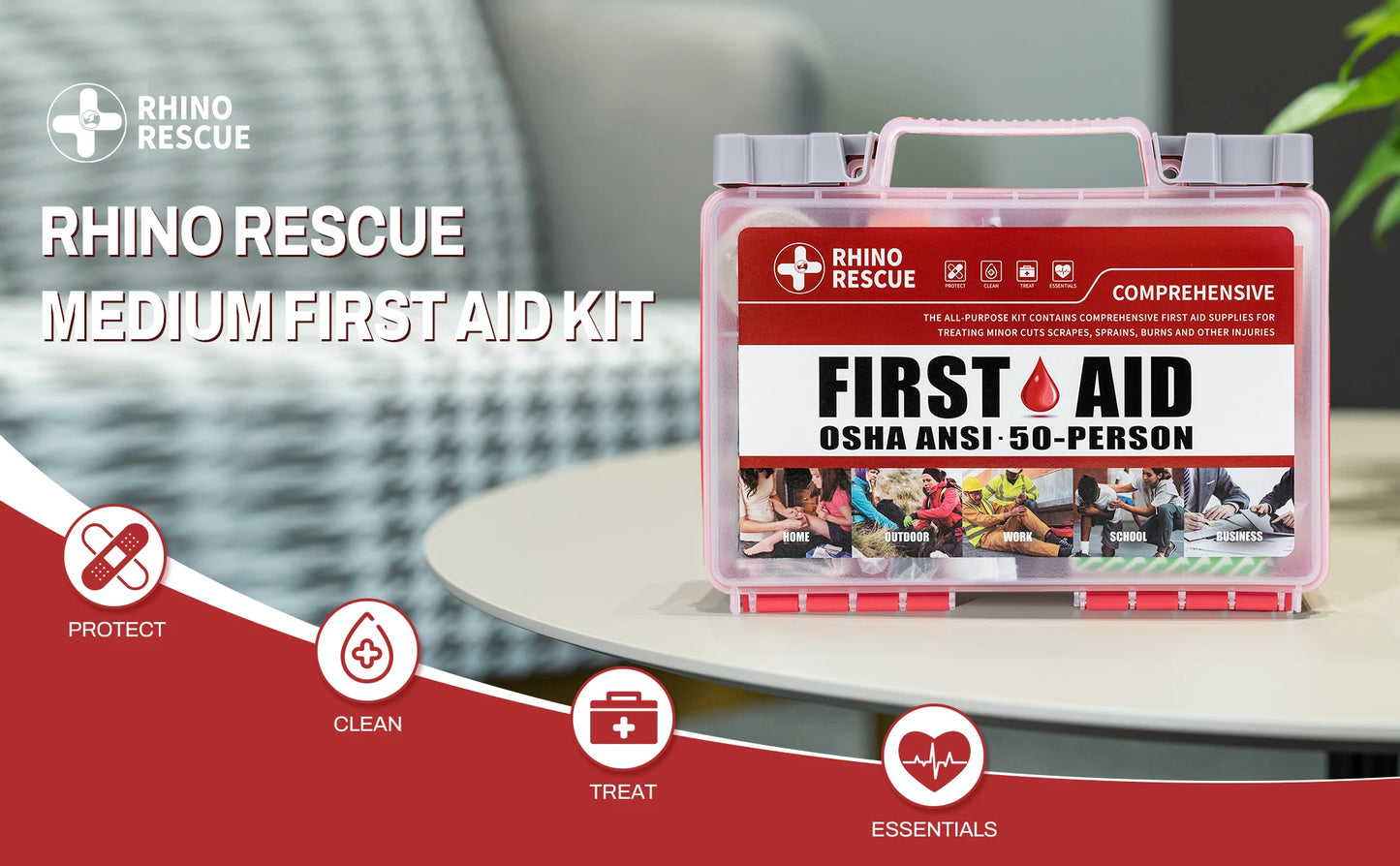 Rhino Rescue Full Feature First Aid Kit for Home Office