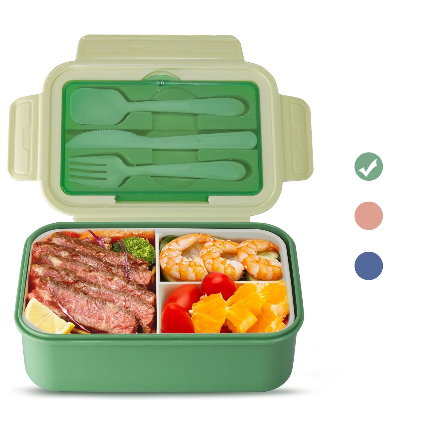Leak-Proof Portable Bento Lunch Box With Fork And Spoon