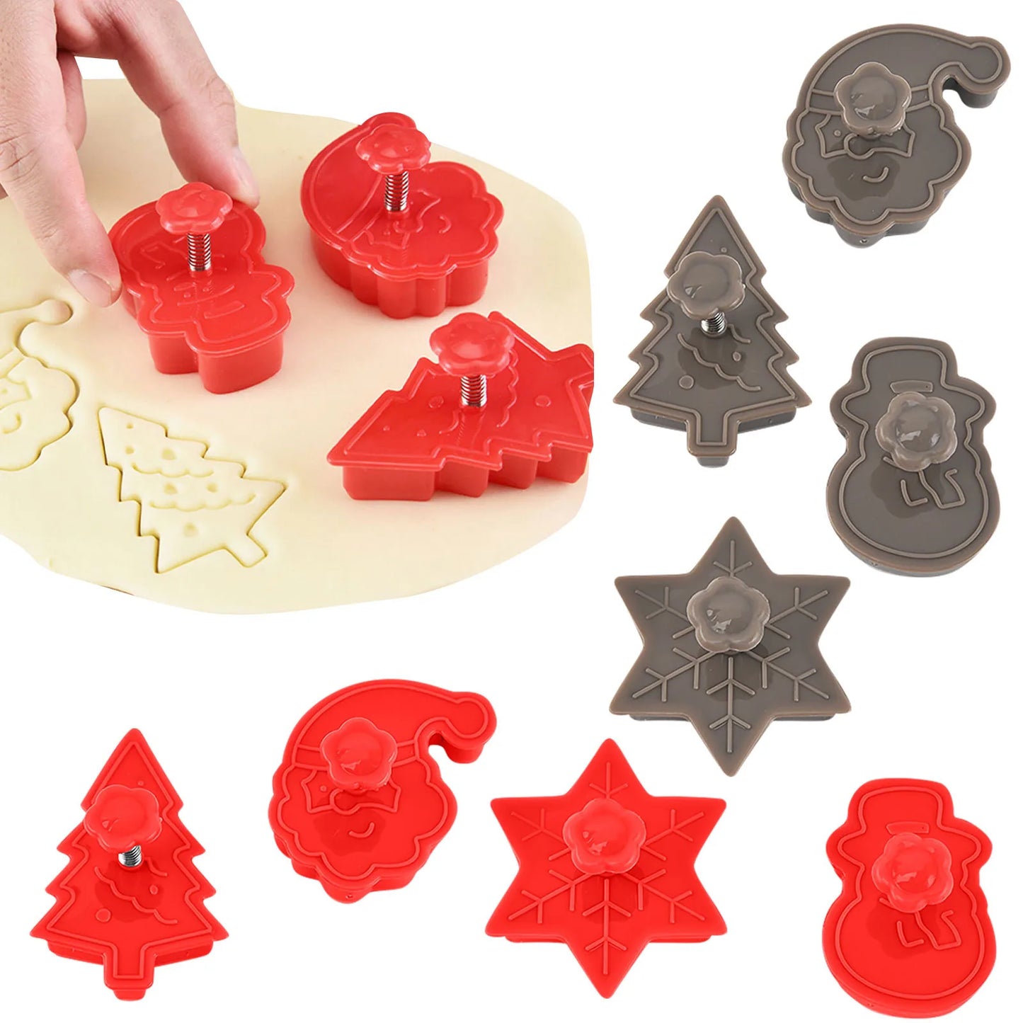 Cookie Tools Christmas 3D Cookie Cutter Set Embossing Molds