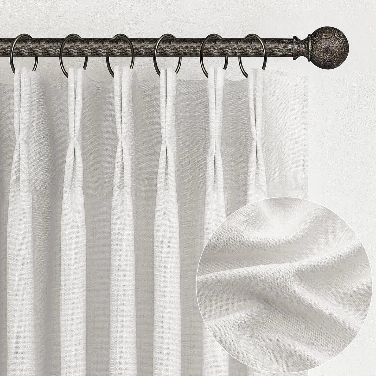 Pinch Pleated Linen Blend Curtains For Bedrooms And Living Spaces Comfort