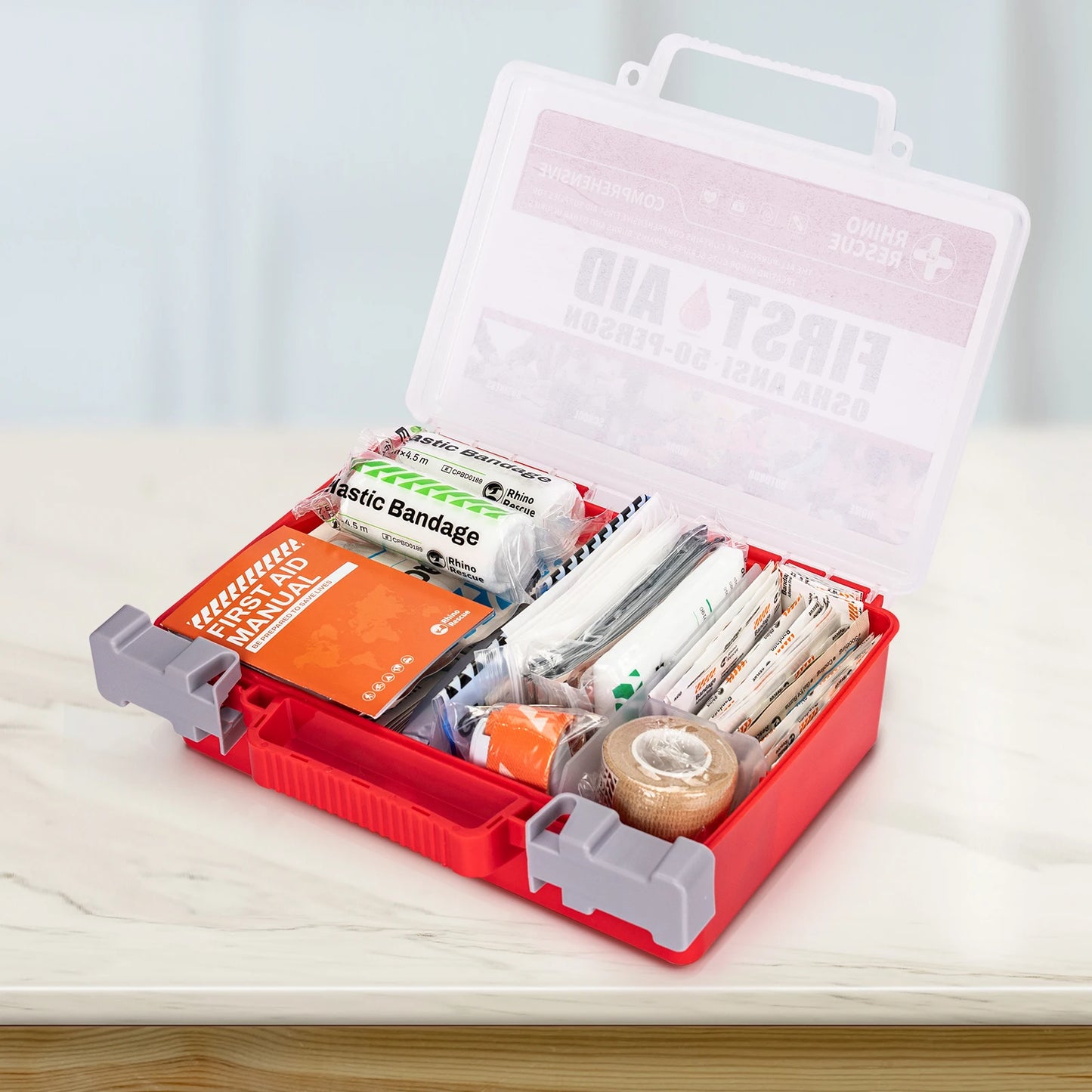 Rhino Rescue Full Feature First Aid Kit for Home Office