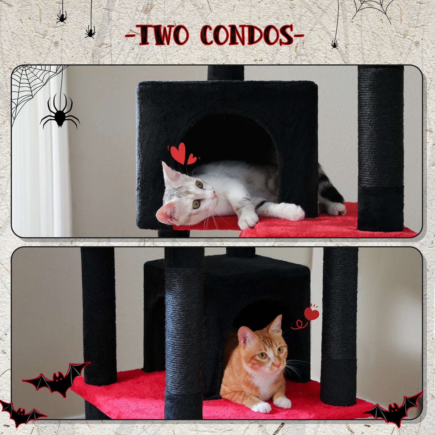 PAWZ Road Five Level Cat Tree Tower With Plush Condo Scratching Posts Boards