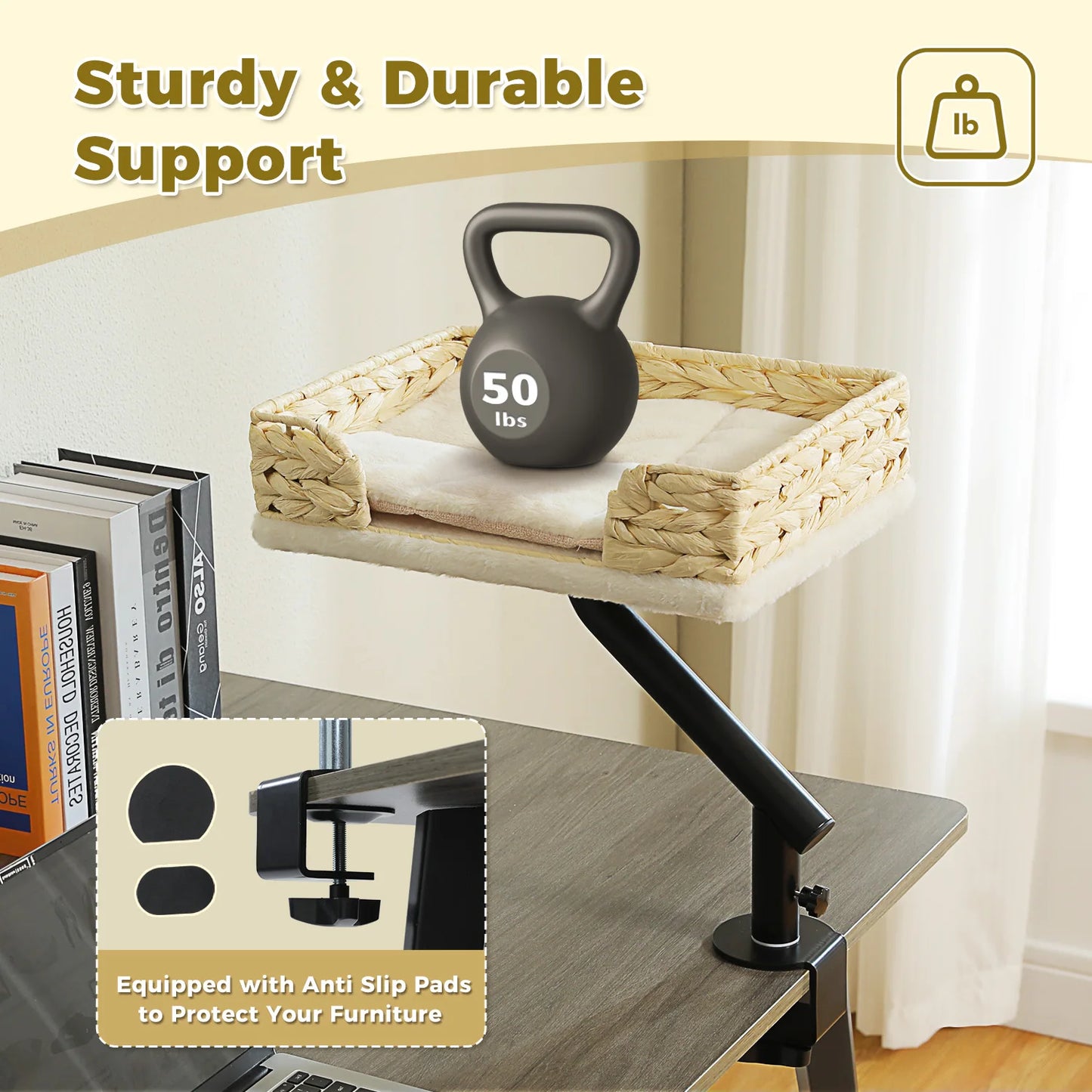 Road Cat Desk Bed 360 Degree Rotatable Stand Indoor