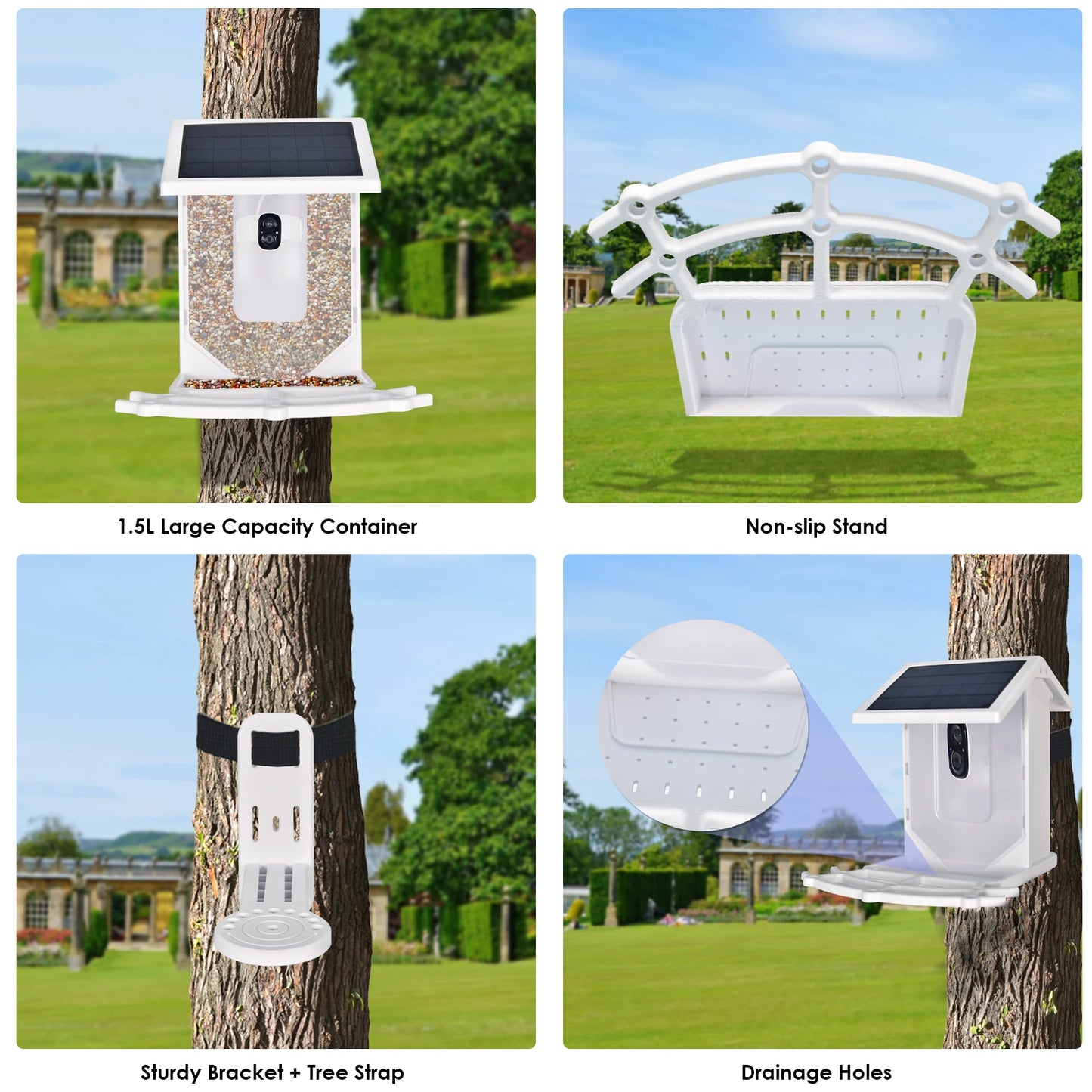 Smart Bird Feeder With Camera Outdoor Bird House Solar HD