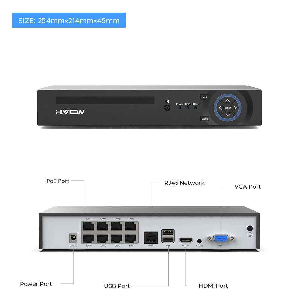 4K 5MP 8MP Camera System 8-Channel NVR