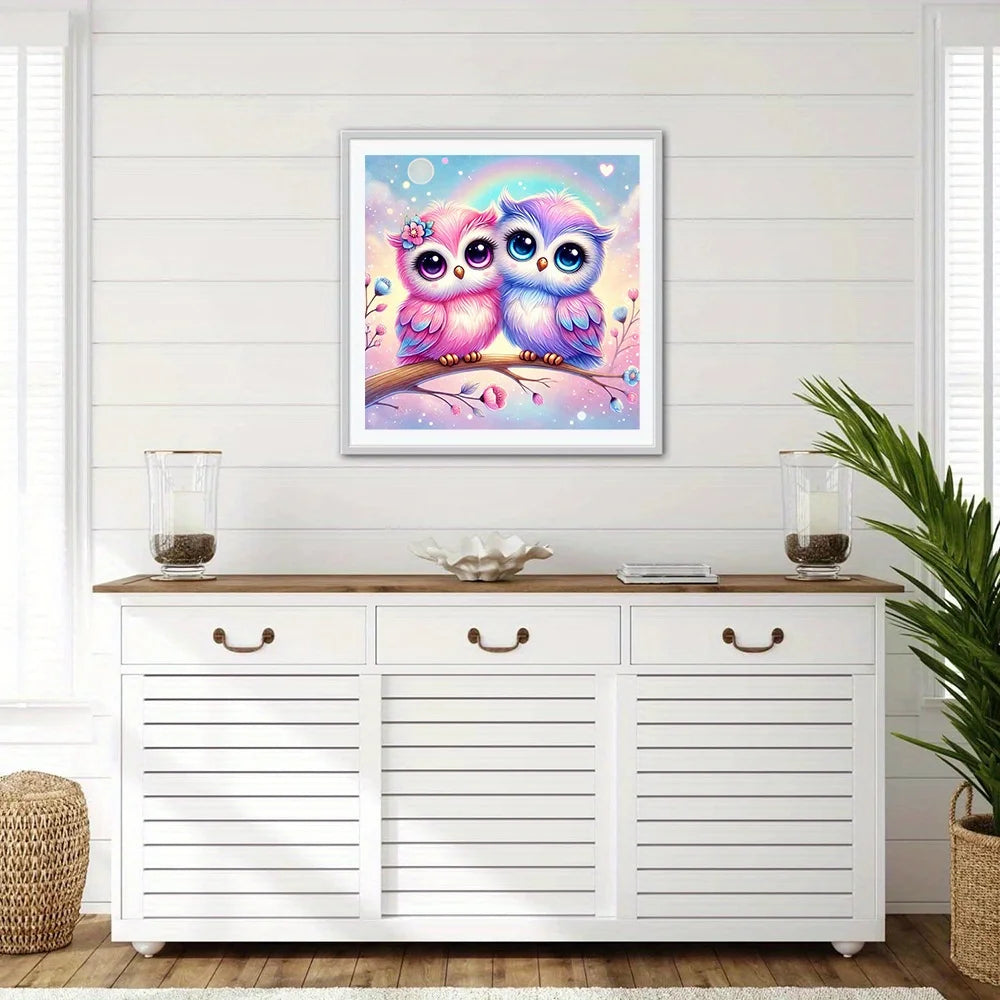 5D Diamond Painting Owl Kit PremiumQualityArtisans Round Mosaic Embroidery Deluxe