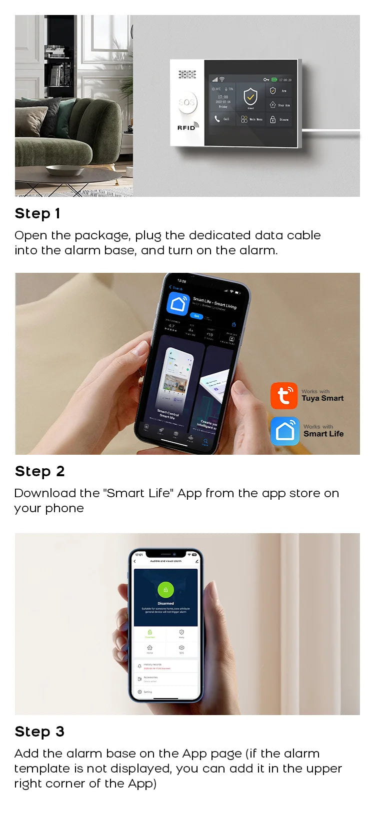 PGST WiFi Smart Life Home Alarm Kit With Motion Sensor