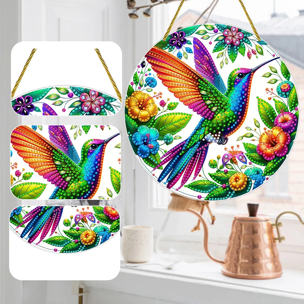 Alloet Bird Theme 2D Diamond Art Pendant Hanging Decor