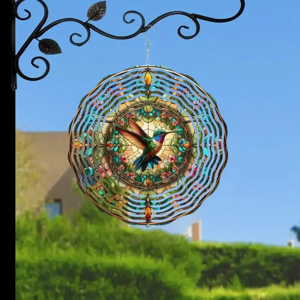 Enchanting Hummingbird Twirl Wind Spinner