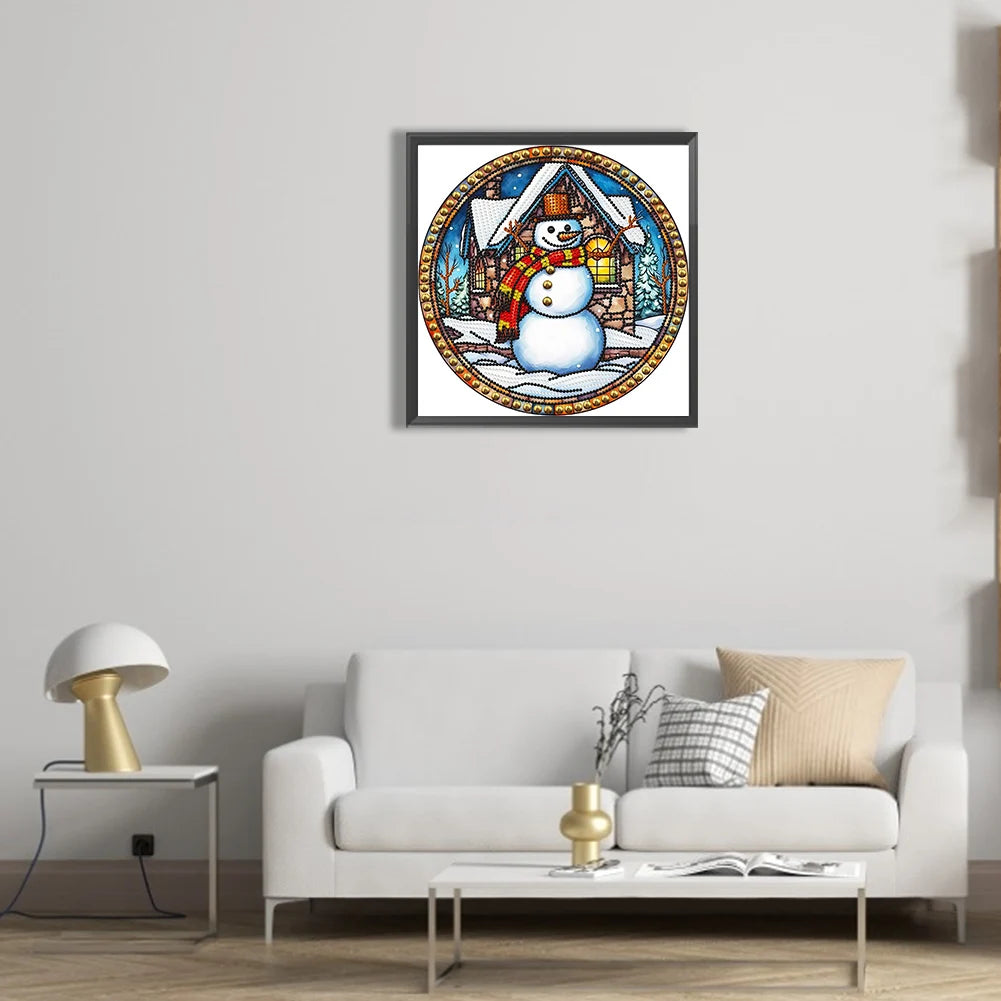 APWIKOGER 5D DIY Partial Diamond Painting Kit Xmas Snowman Decor
