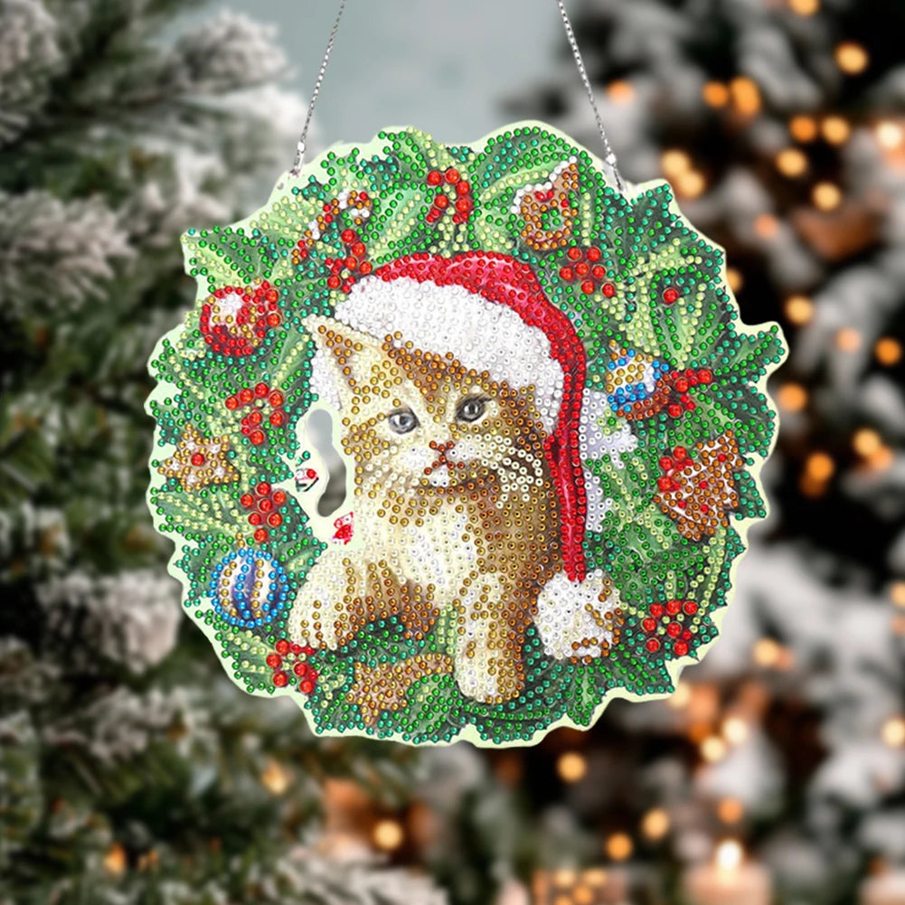 Canvas 5D DIY Decorative Festive Flower Circle Diamond Painting Wreath