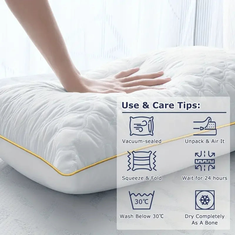 BedStory Luxury Neck Support Pillows 2 Pack Cozy Sleep