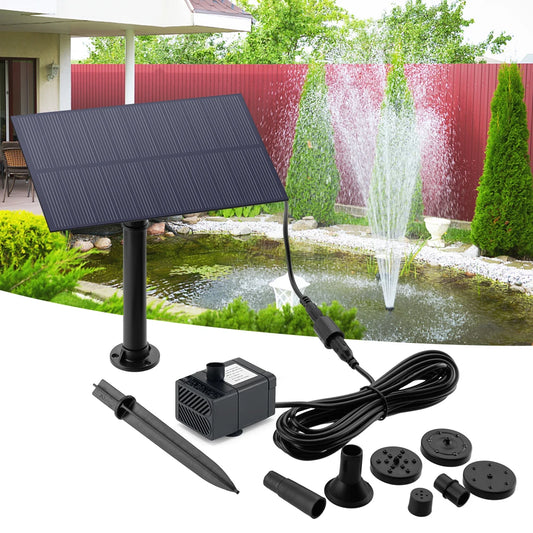 EZHomeEssentials Solar Fountain Panel Pump Garden Decor