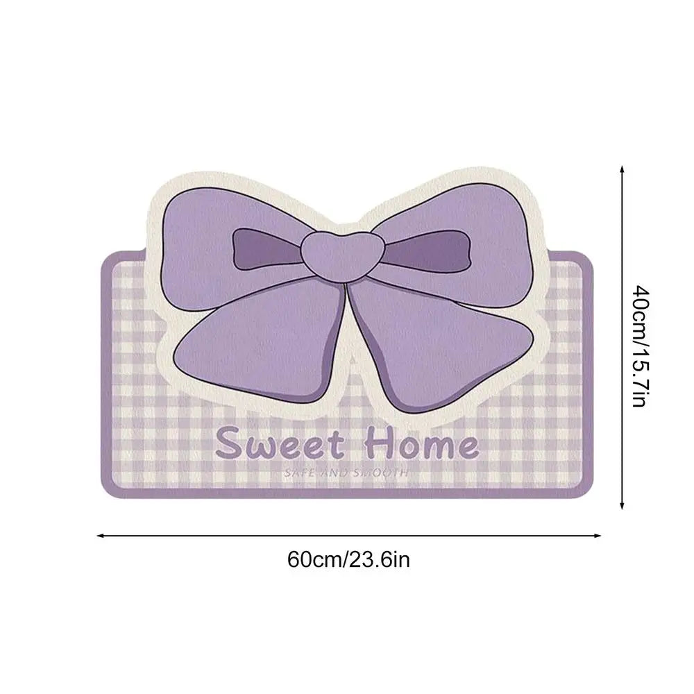 EZHomeEssentials Cute Bow Carpet Non Slip Kids Room Rug