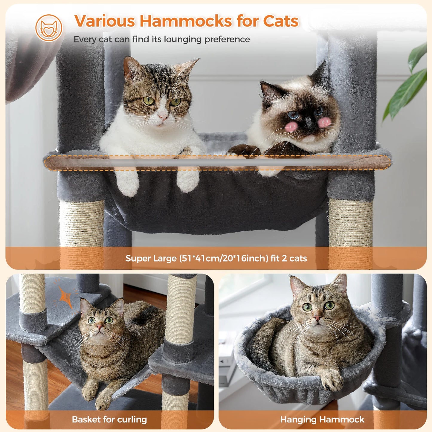 PAWZ Road Five Level Cat Tree Tower With Plush Condo Scratching Posts Boards