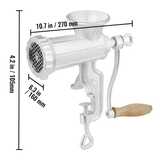 SucceBuy Manual Meat Grinder Heavy Duty Cast Iron Clamp