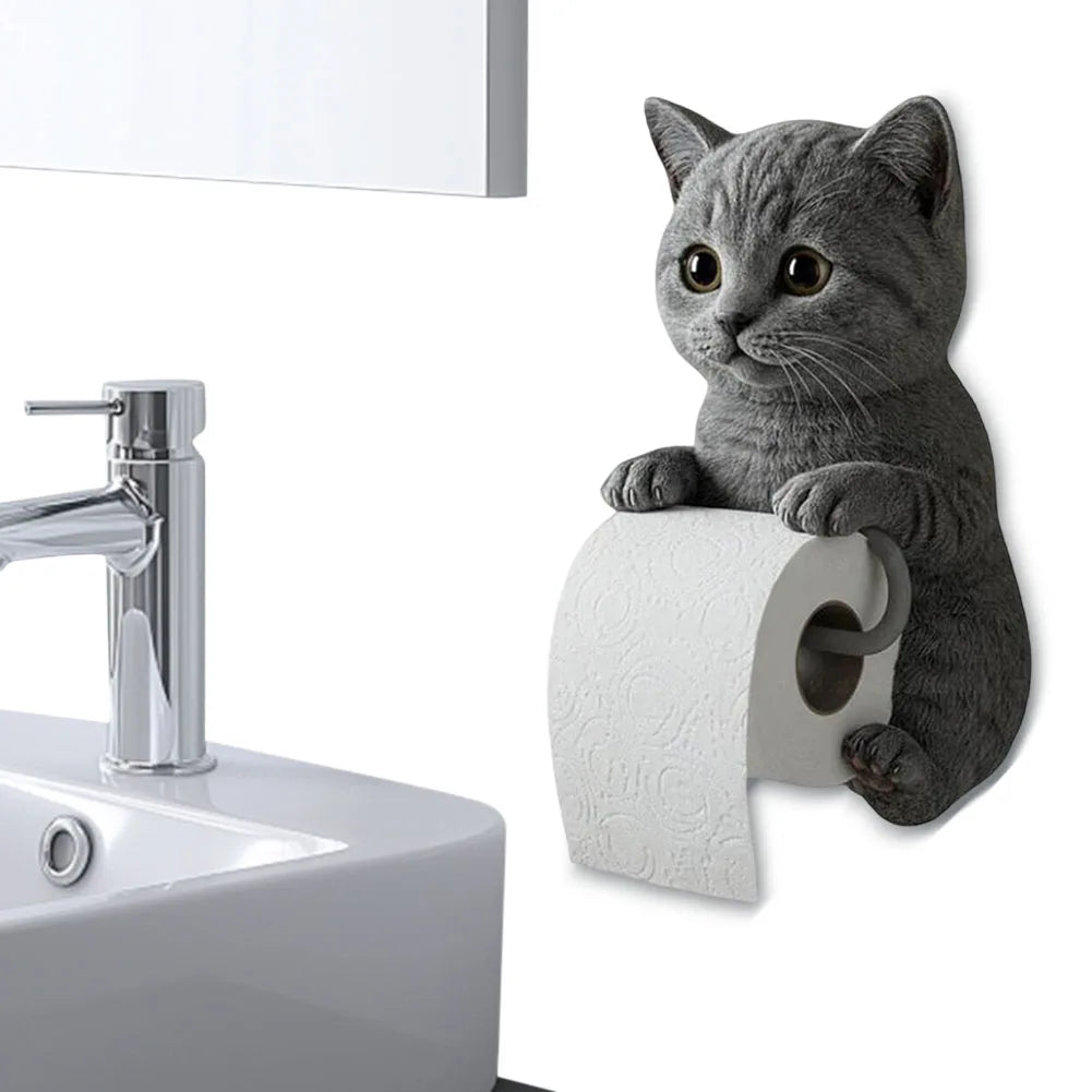 Cat Paper Holder Wall Mount Toilet Paper Holder Bathroom