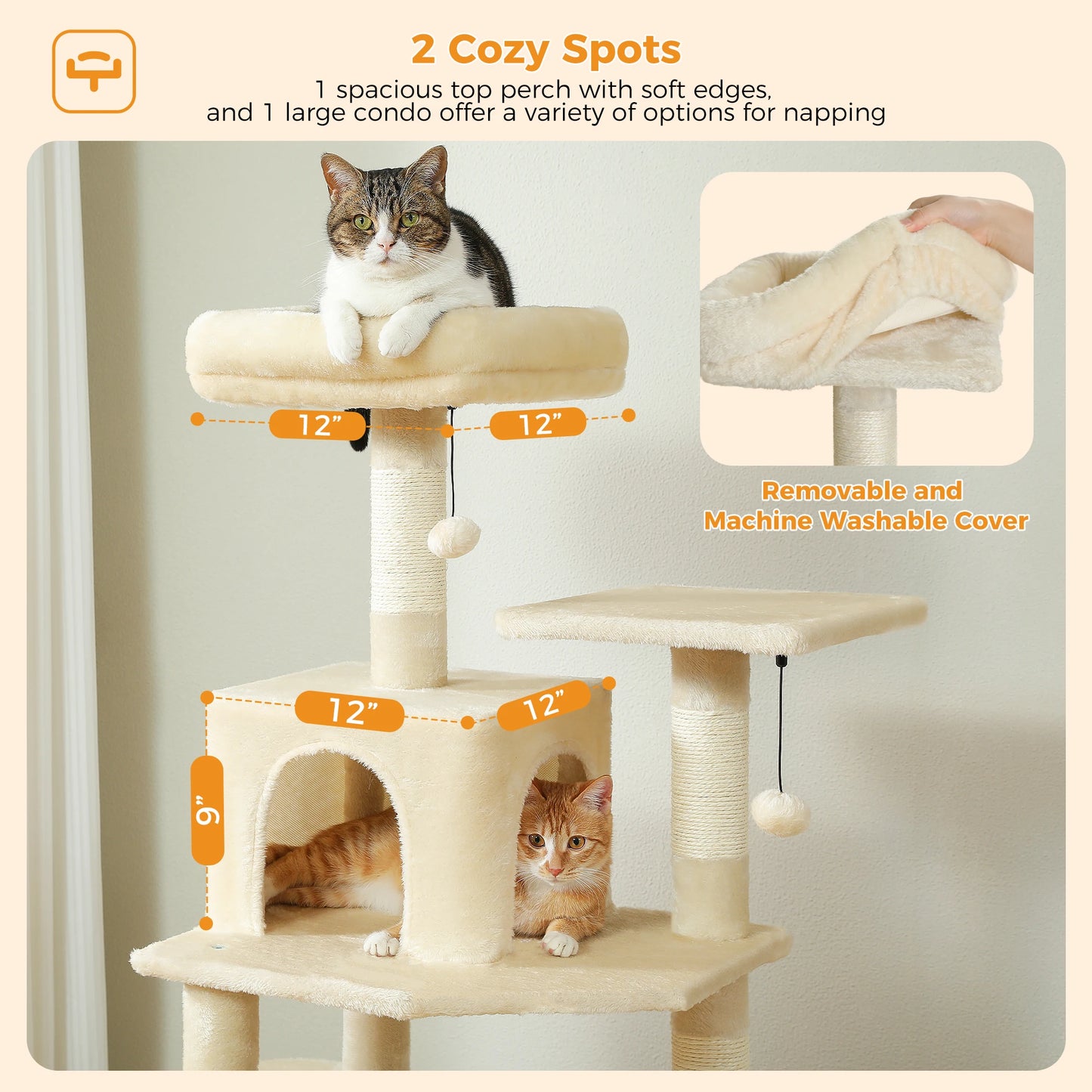 PAWZ Road Large Cat Tree And Tower For Indoor Cats