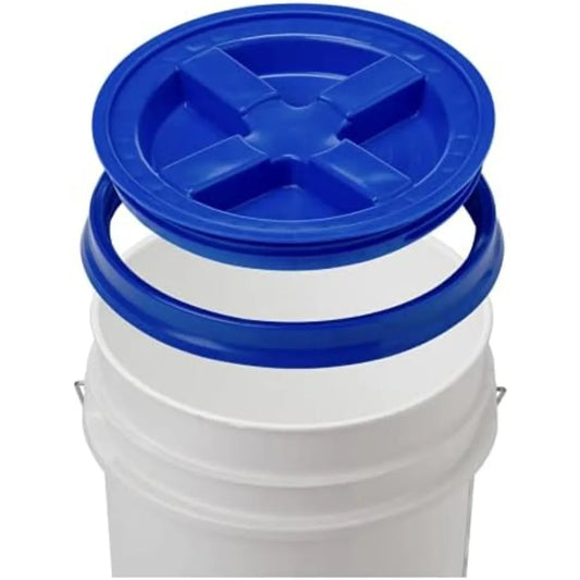 EZHomeEssentials Food Grade Plastic Buckets With Blue Lids