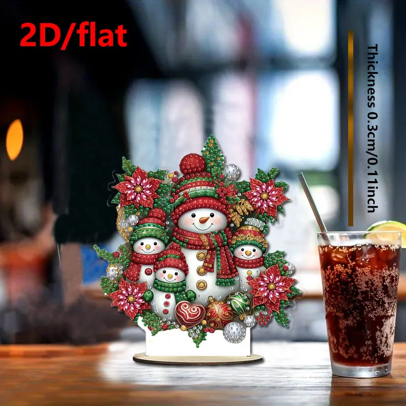 Canvas PremiumQuality Christmas Diamond Painting Set Wooden Desktop Decoration Project