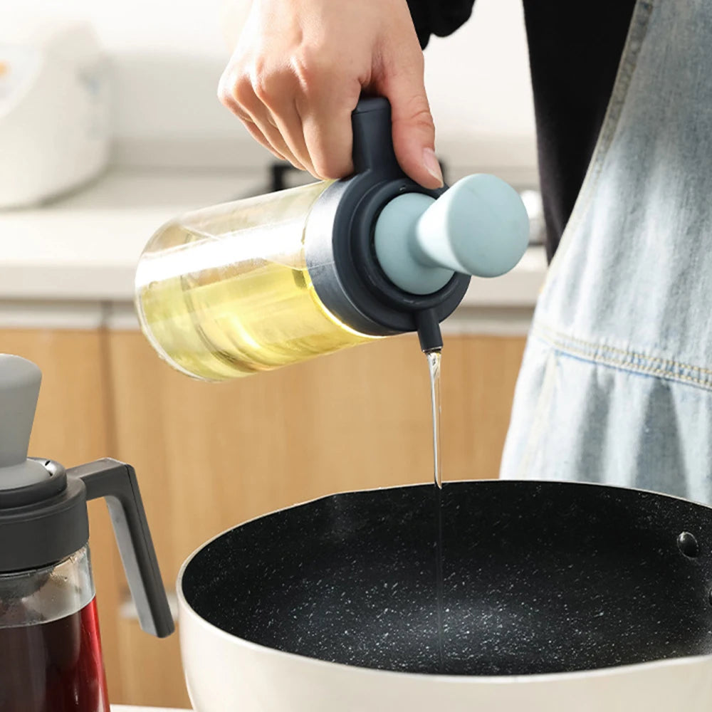 Glass Oil Bottle With Silicone Brush 2 In 1