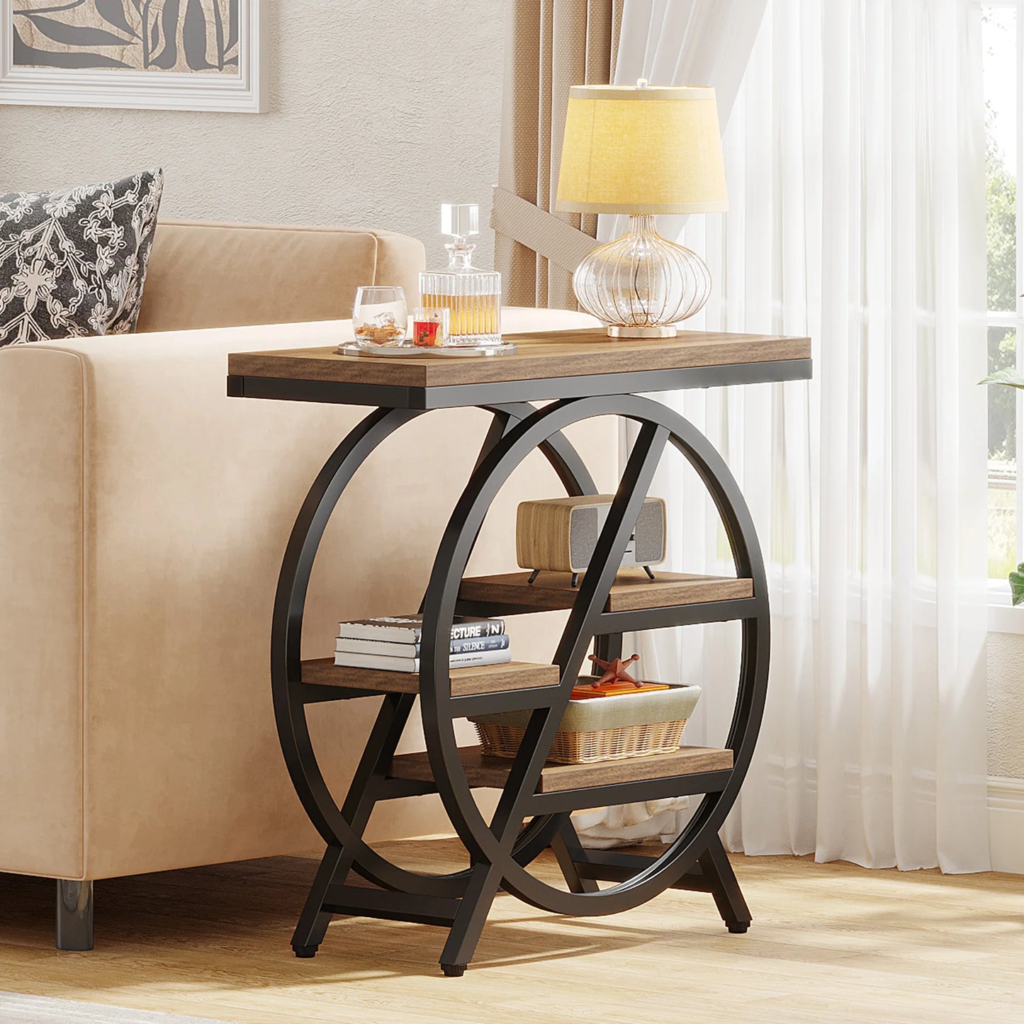 Tribesigns End Table for Living Room 3-Tier with Storage