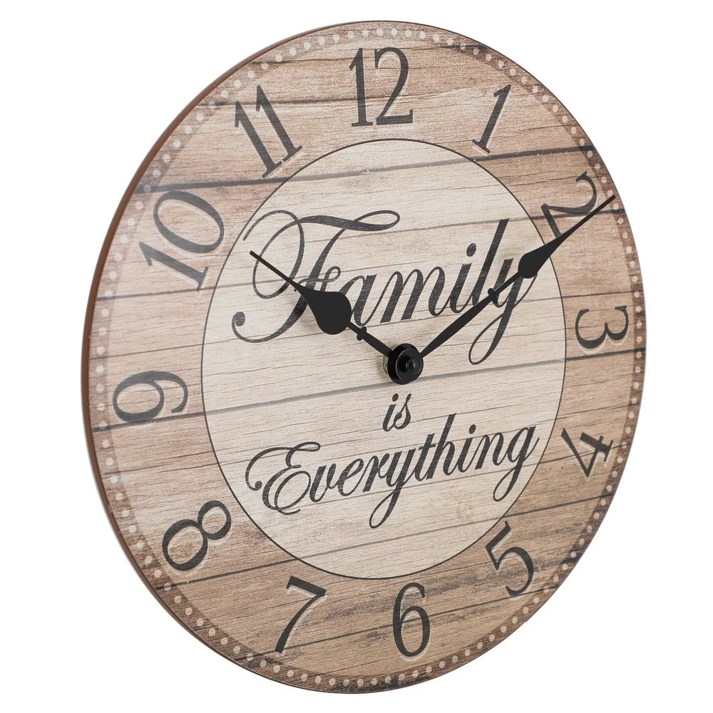 Farmhouse Wall Clock Analog Quartz Family Is Everything