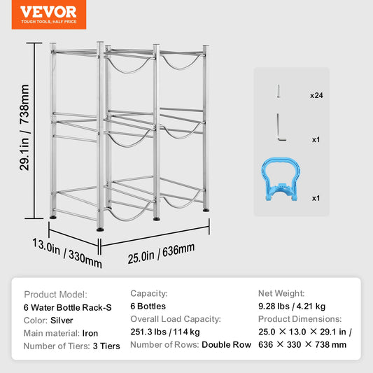 EZHomeEssentials 5 Tier Water Jug Holder Rack For Kitchen