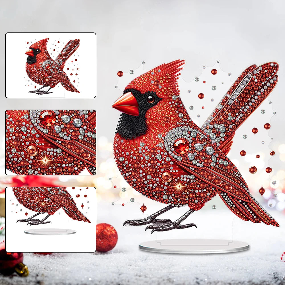 Acrylic Diamond Painting Tabletop Kit Winter Animal Ornaments 5D DIY