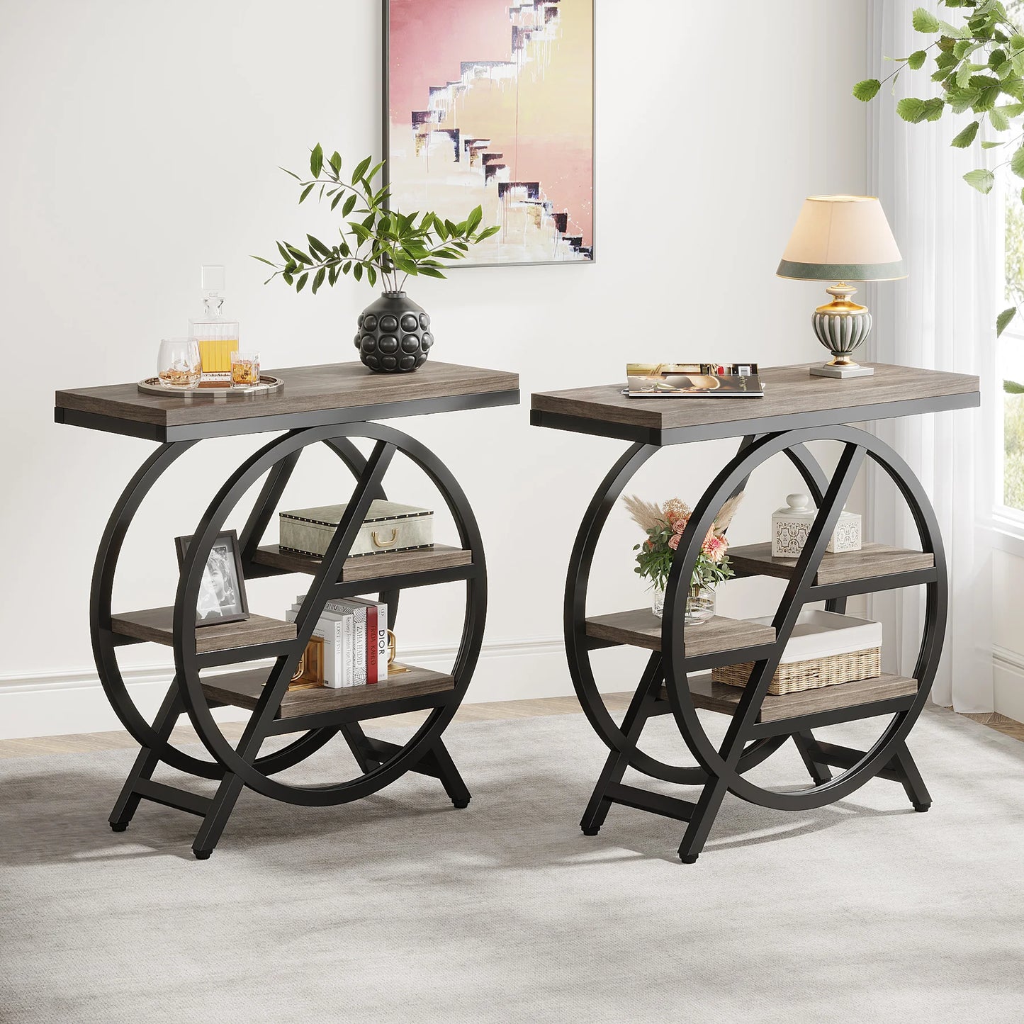 Tribesigns End Table for Living Room 3-Tier with Storage