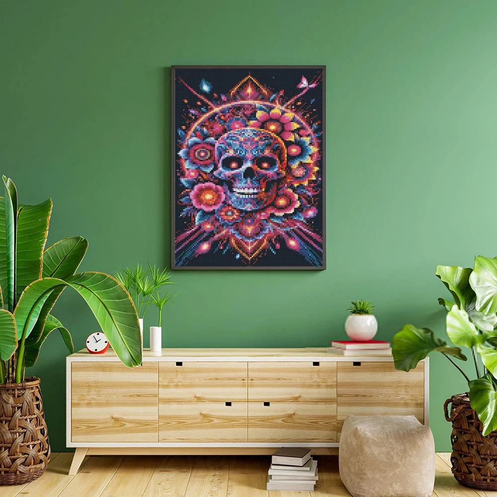 Frame 5D Gothic Wind Skull Diamond Painting Kit Dragon Mosaic