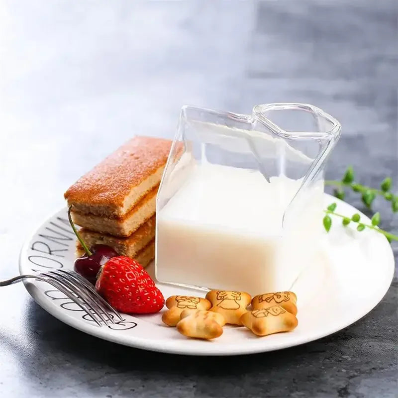 EZHomeEssentials Creative Milk Box Cup Glassware Drinkware