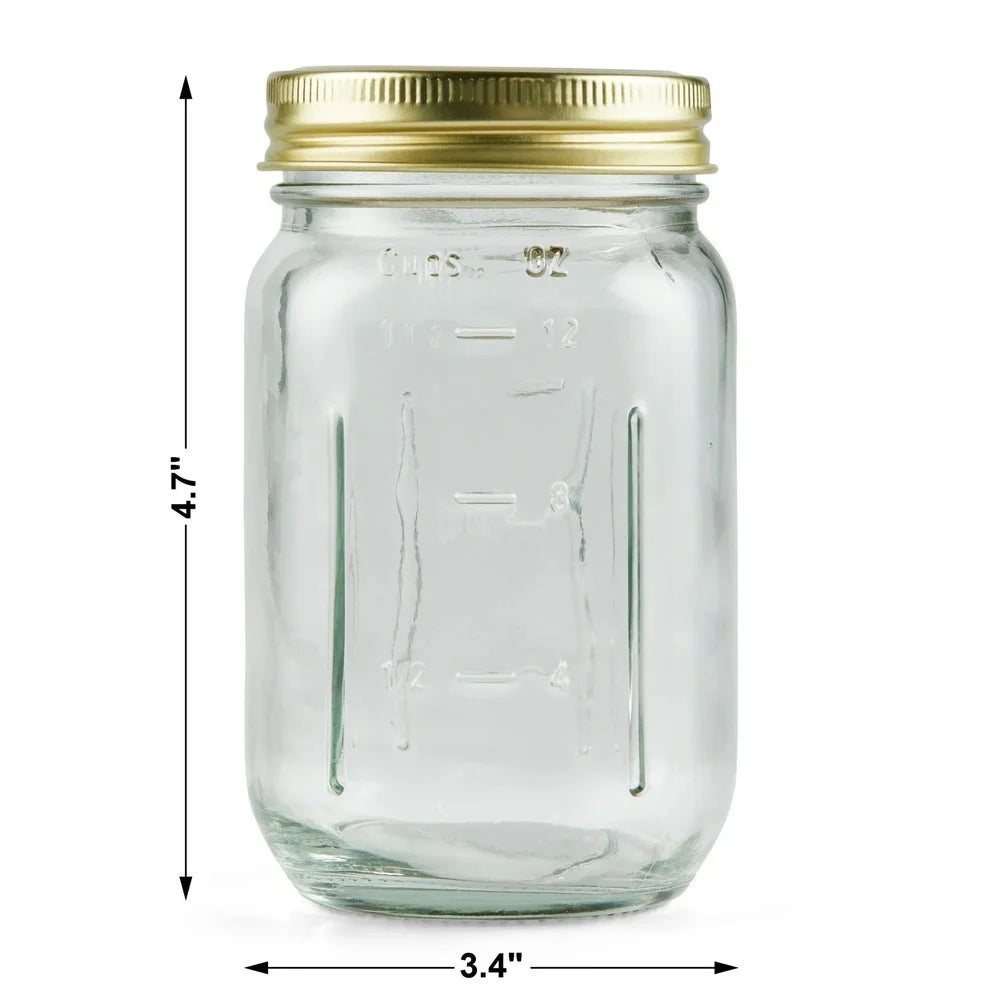 EZHomeEssentials Mason Jars With Lids Airtight Seal