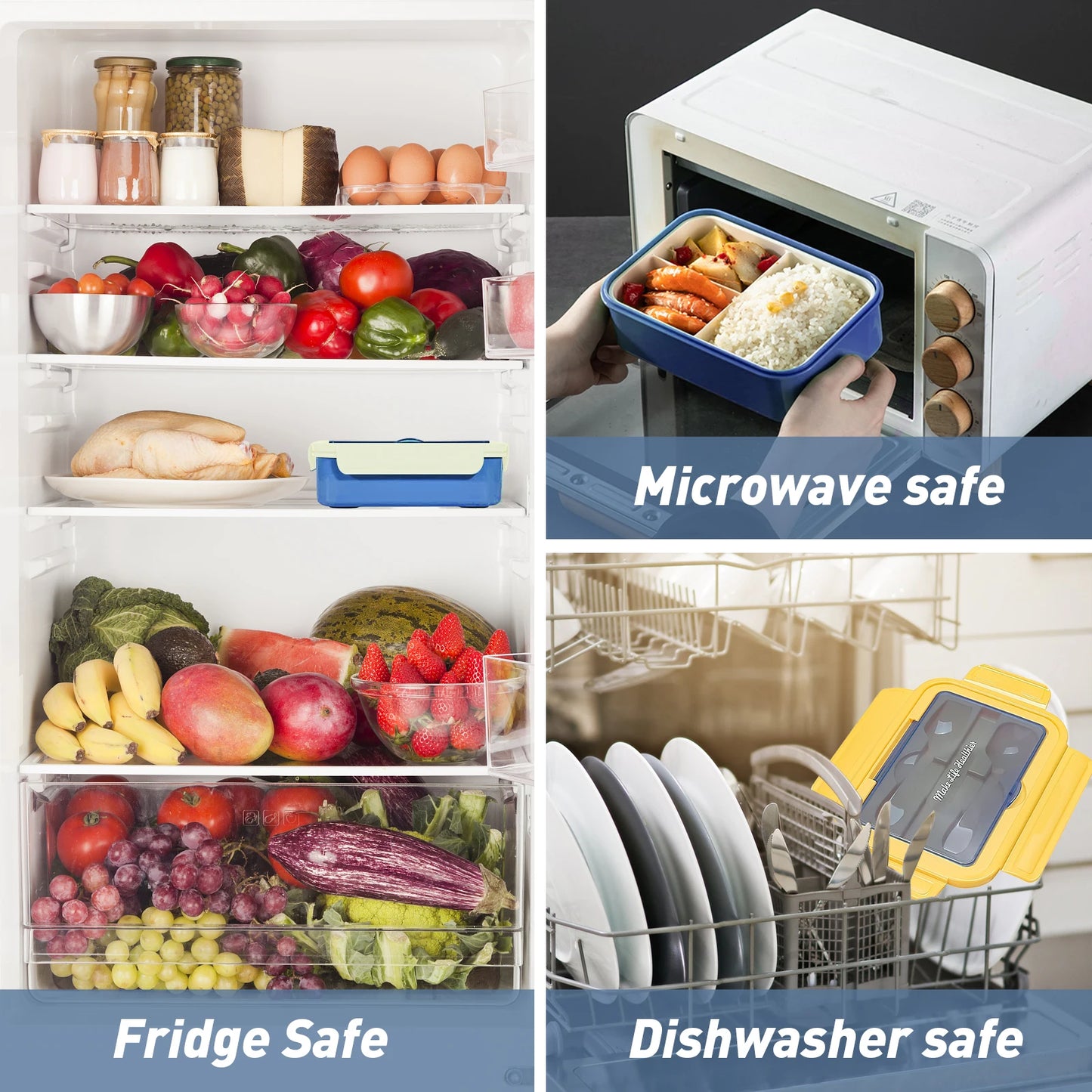 Leak-Proof Portable Bento Lunch Box With Fork And Spoon