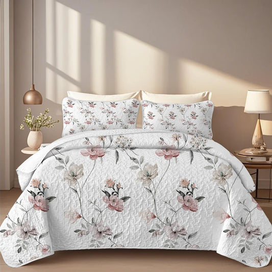 Craft Of Weaving Floral Quilt Set Includes Pillowcases
