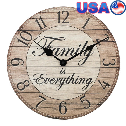 Farmhouse Wall Clock Analog Quartz Family Is Everything