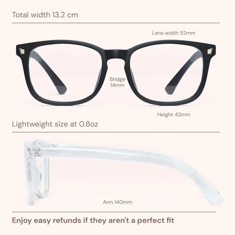 Stylish Blue Light Glasses for Woman - Computer Glasses 99% Blue Light Blocking - Lightweight TR90 Frames - 3 pack